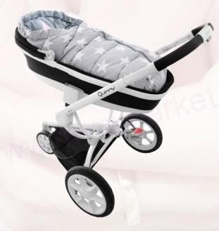 Ice Baby Luxusní dětský fusak 4v1  Hvězdičky Šedý  90/47 cm