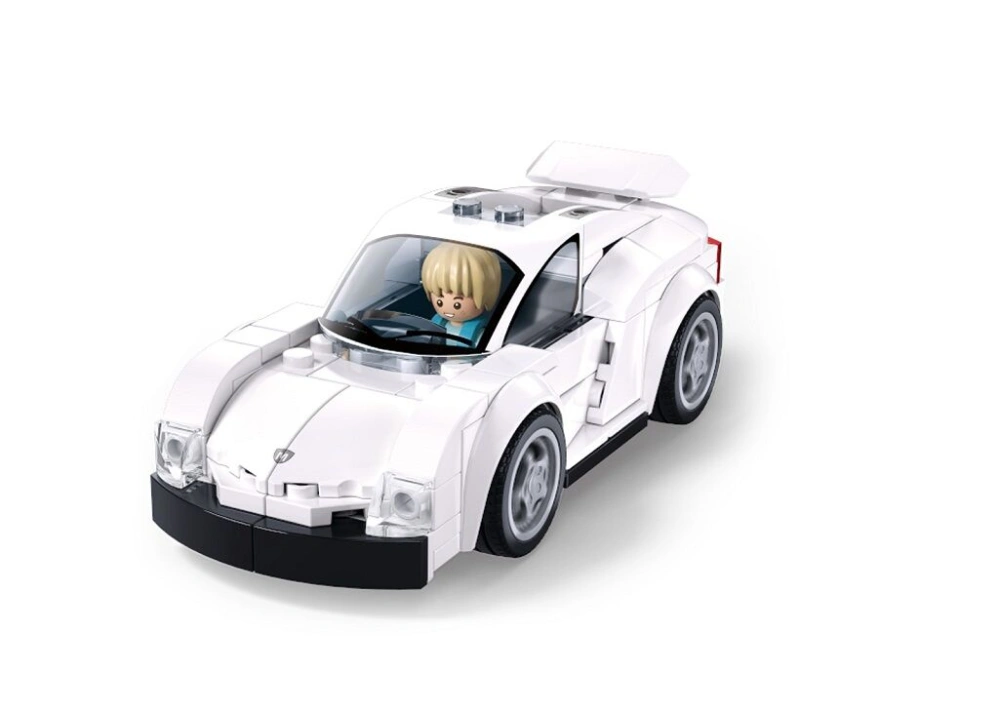 Sluban Metropolis M38-B1505D Závodní auto bílé