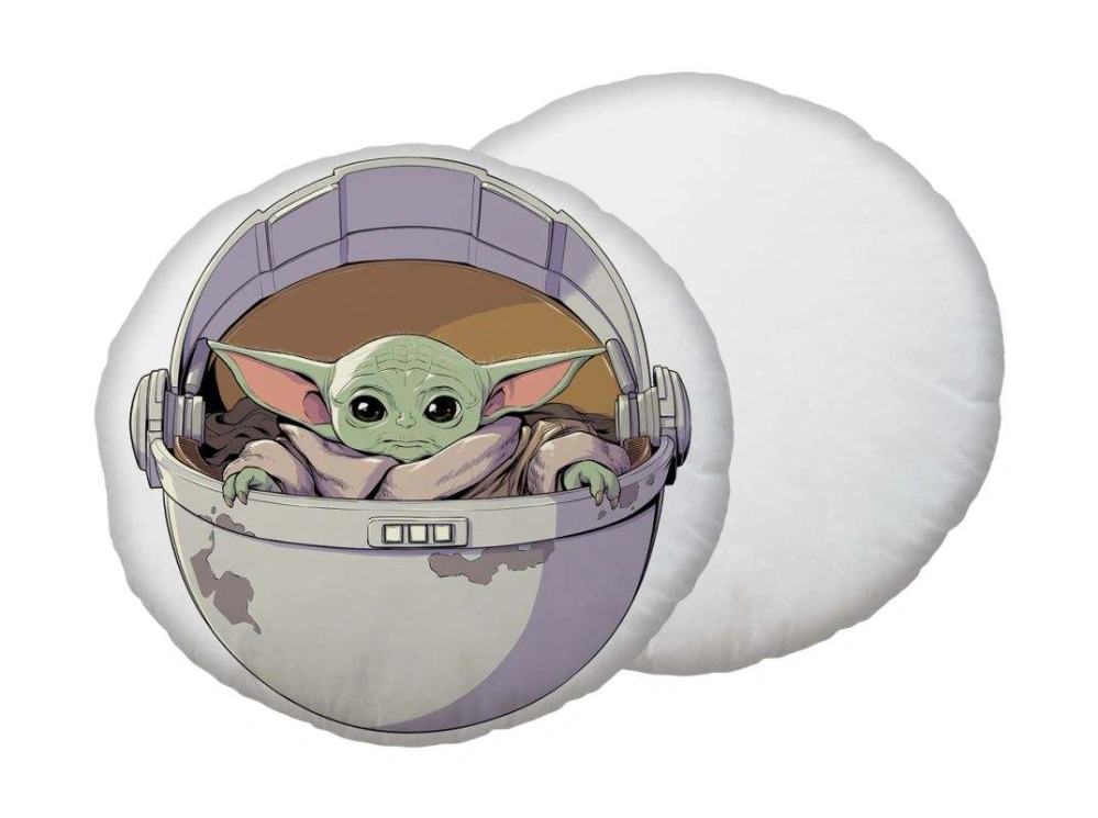 JERRY FABRICS Tvarovaný mikroplyšový polštářek Star Wars Mandalorian 02 Polyester