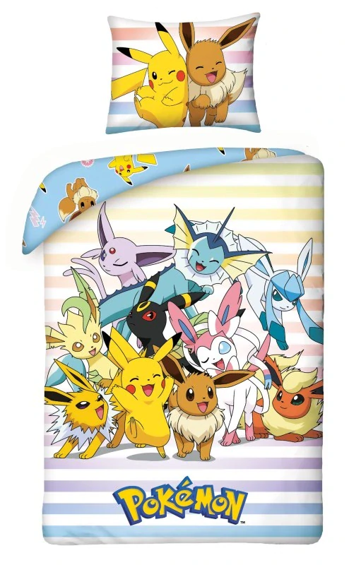 HALANTEX Povlečení Pokémon parta Bavlna, 140/200, 70/90 cm