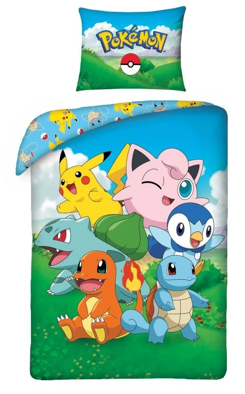 HALANTEX Povlečení Pokémon louka Bavlna, 140/200, 70/90 cm