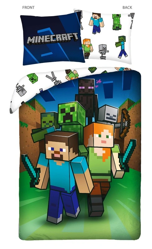 HALANTEX Povlečení Minecraft Attack Bavlna, 140/200, 70/90 cm