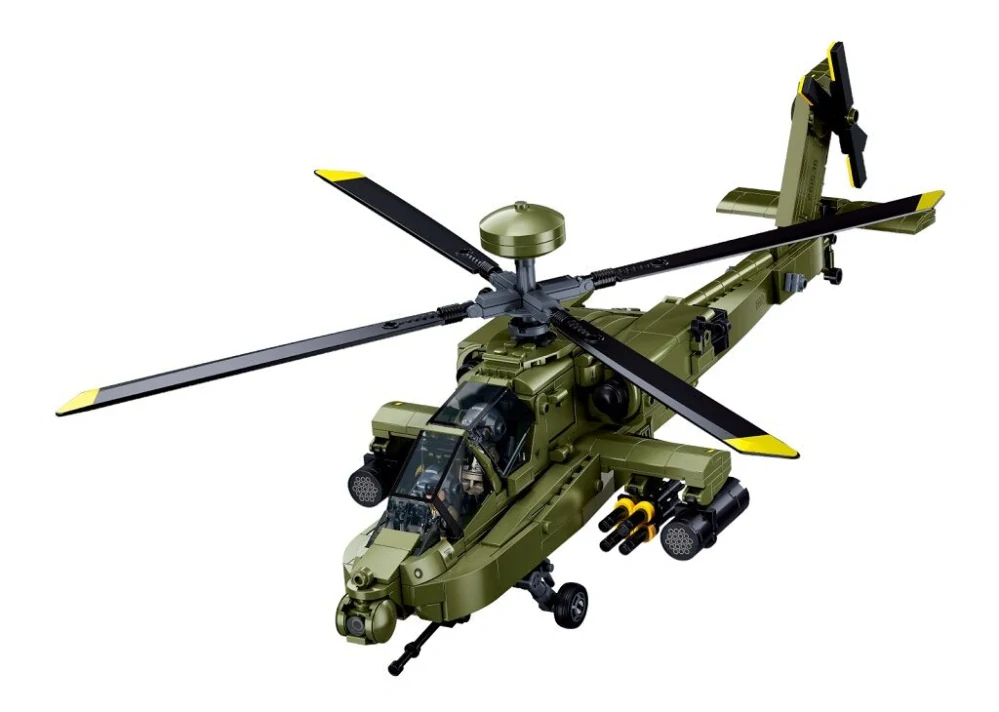 Sluban Model Bricks M38-B1536 Bitevní vrtulník AH-64D-S Apache v měřítku 1:35