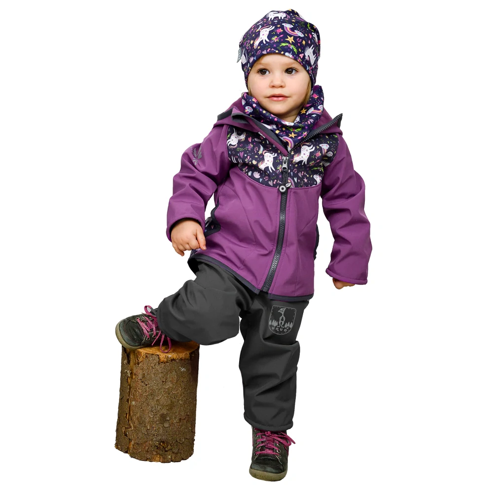 Unuo Batolecí softshellové kalhoty s fleecem Černá 92/98