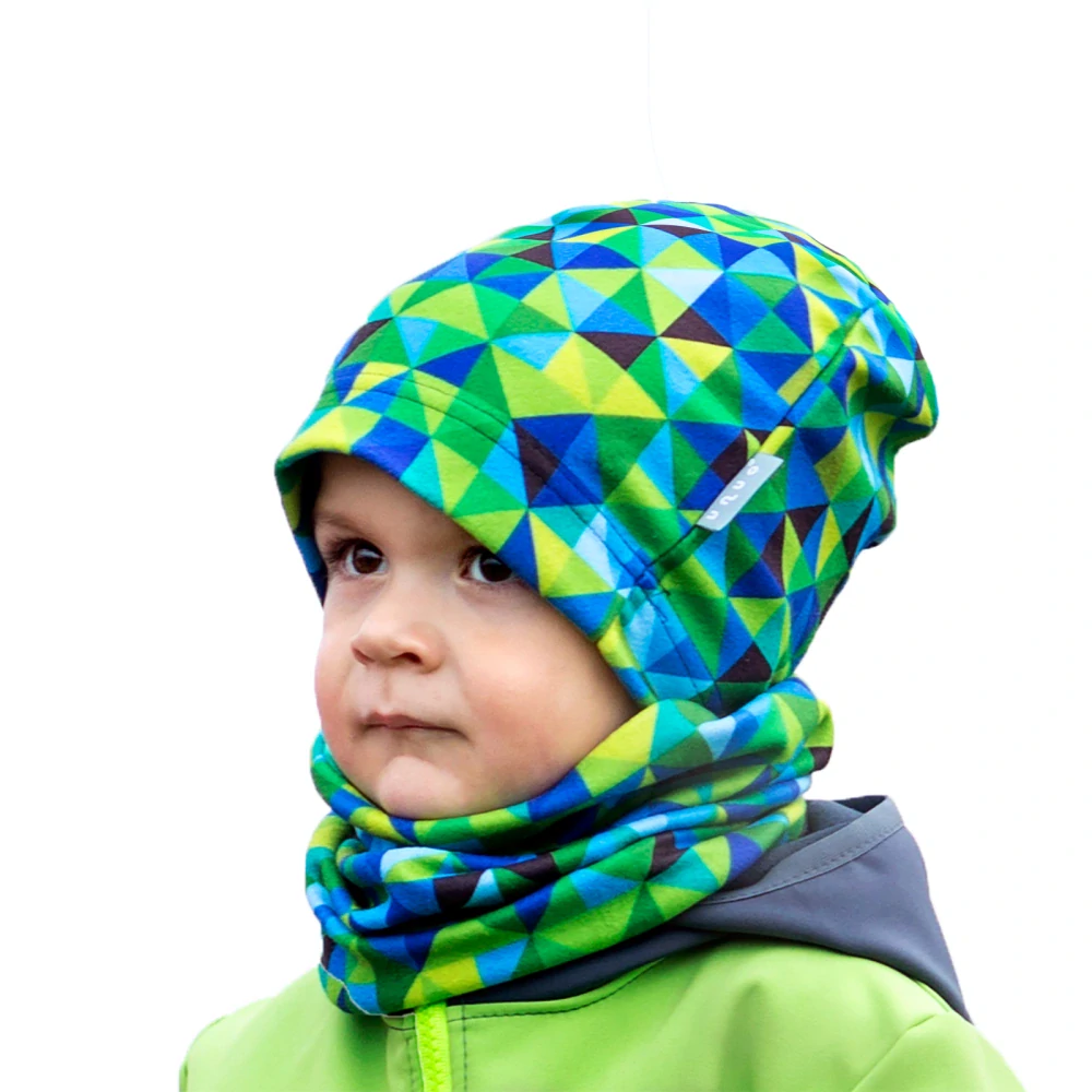 Unuo Dětská čepice fleecová Homeless Triangl Kluk XS (42-44 cm)