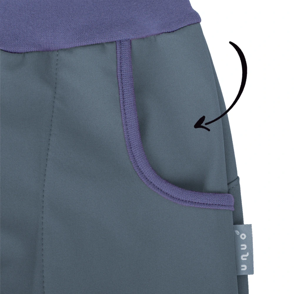 Unuo Dětské softshellové kalhoty s fleecem Basic Tm. šedá 116/122