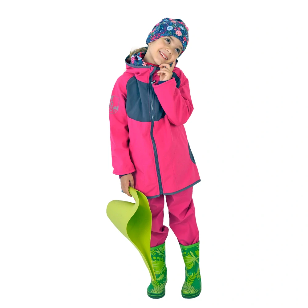 Unuo Dětské softshellové kalhoty s fleecem Basic Fuchsiová 110/116