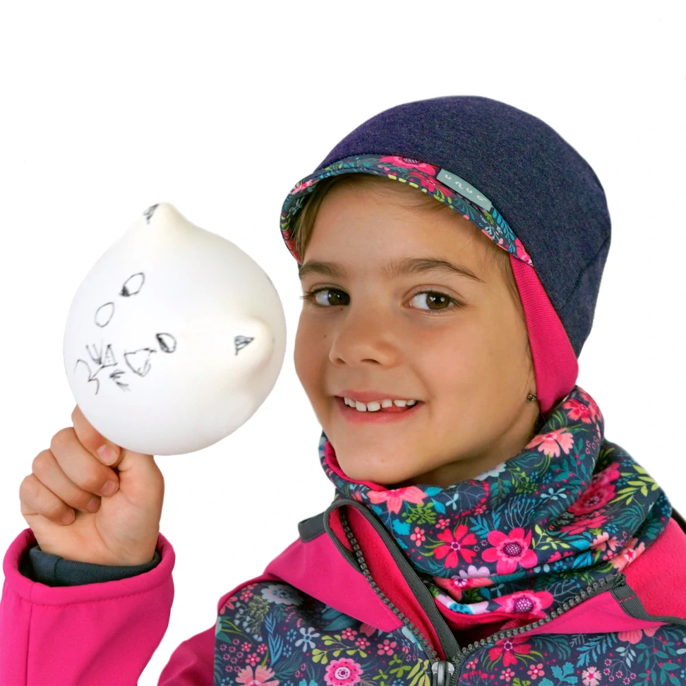 Unuo Teplákovinová čepice s kšiltem Street Jeans temný Květinky L (53-56 cm)