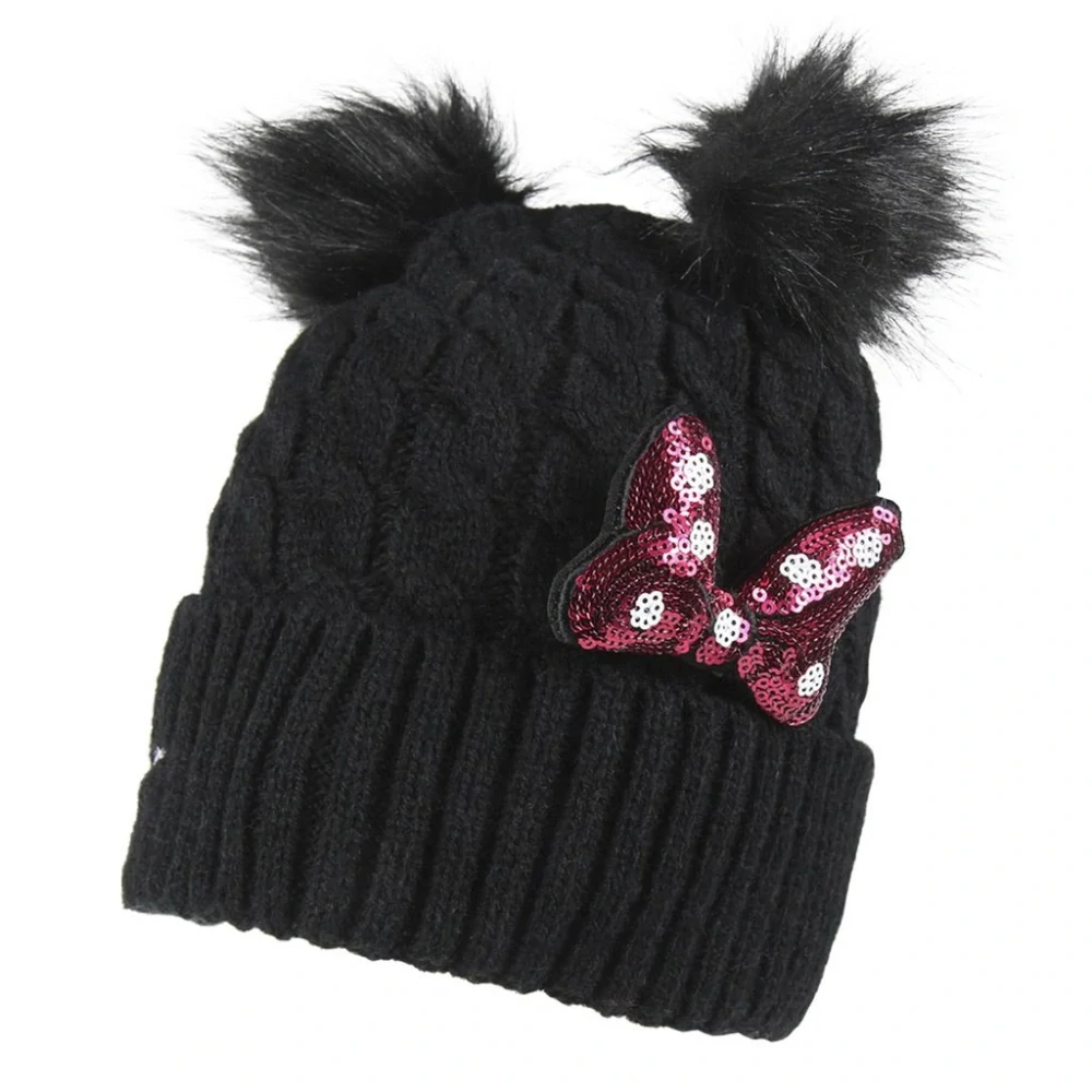 Cerda Čepice s bambulemi a flitrovou mašlí Minnie Černá