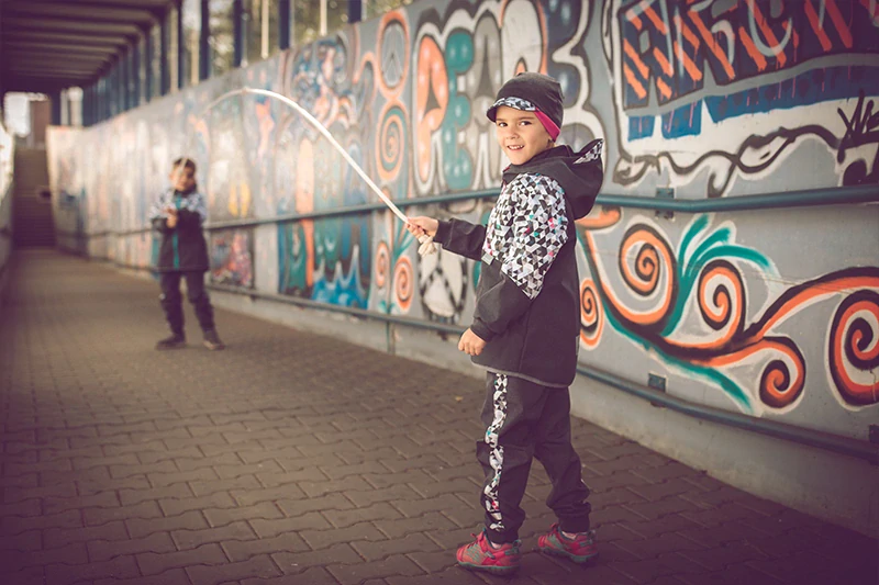 Unuo Dětská softshellová bunda s fleecem Street Tm. šedá Metricon Holka 146/152