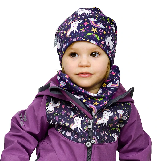 Unuo Dětská čepice fleecová Homeless Jednorožci XS (42-44 cm)