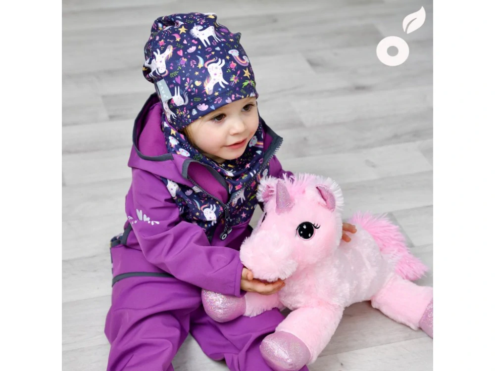 Unuo Dětský nákrčník z fleecu Basic Jednorožci