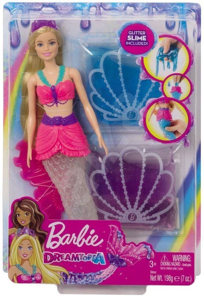 Mattel Barbie panenka Mořská víla a třpytivý sliz