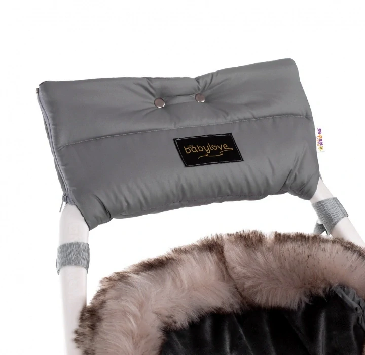 Baby Nellys Rukávník ke kočárku Flees Style Šedá