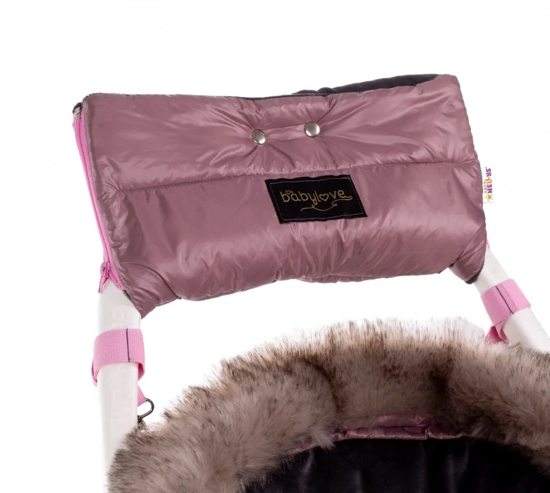 Baby Nellys Rukávník ke kočárku Flees Style Pudrově růžová