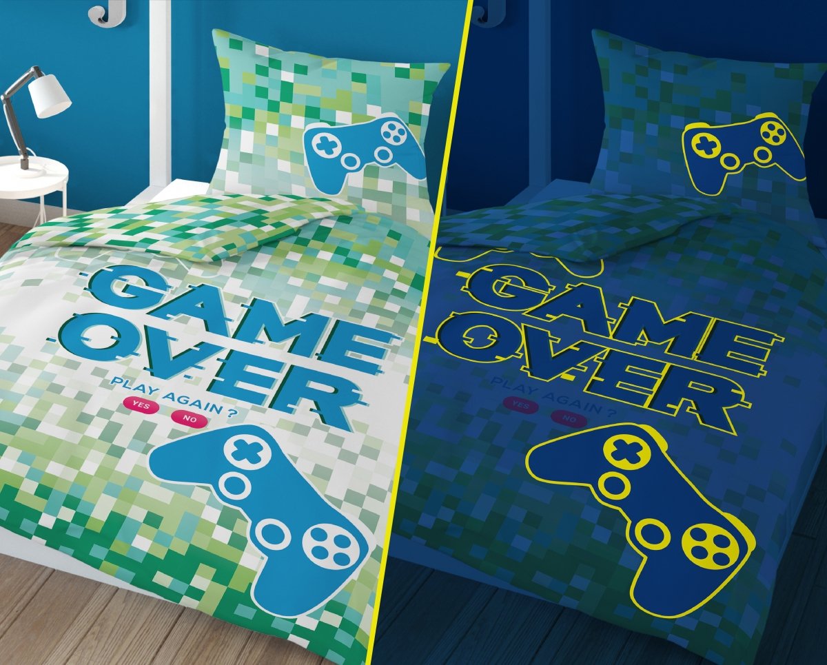 Detexpol Povlečení Game Over Svítící  Bavlna, 140/200, 70/80 cm