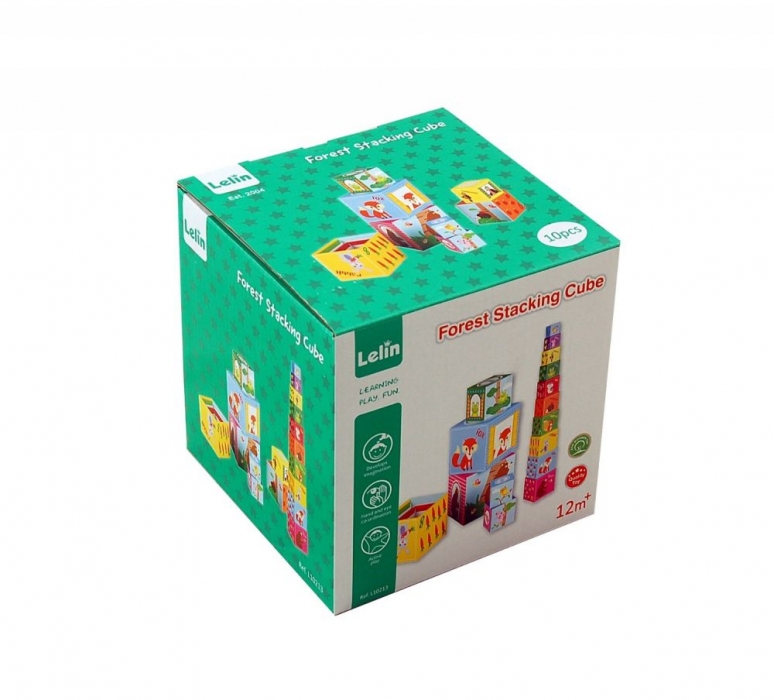 Lelin Pyramida z 10 kostek Les