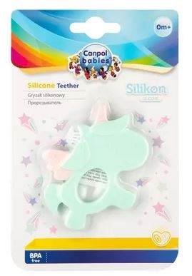 Canpol Babies Silikonové kousátko Jednorožec Zelený