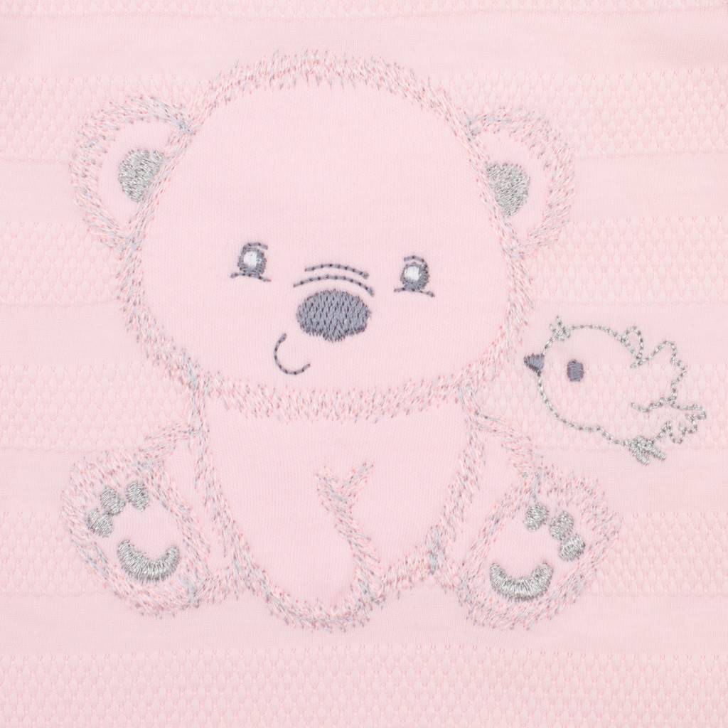 New Baby Kojenecká soupravička do porodnice v krabičce Sweet Bear Růžová, vel.56