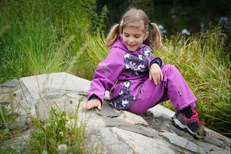 Unuo Dětské softshellové kalhoty s fleecem Basic Ostružinová 98/104