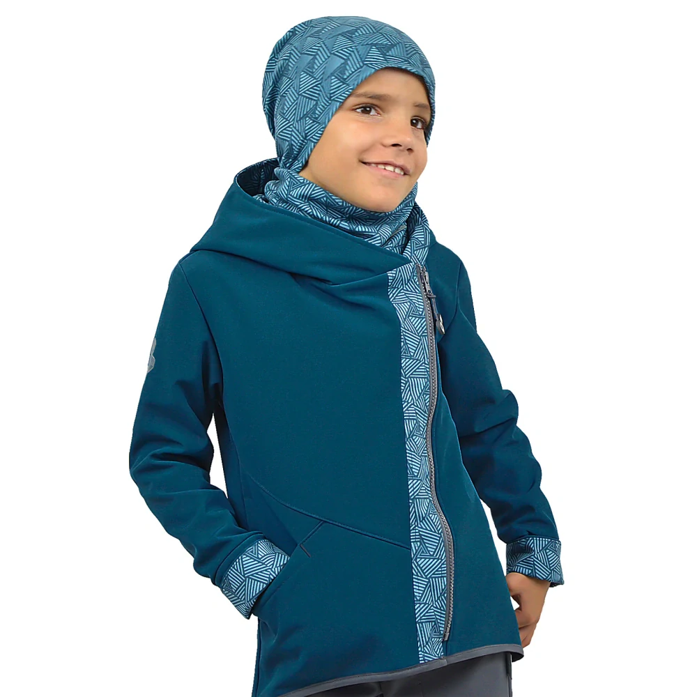 Unuo Dětská softshellová bunda s fleecem Cross Kobaltová Sharp Kluk 110/116