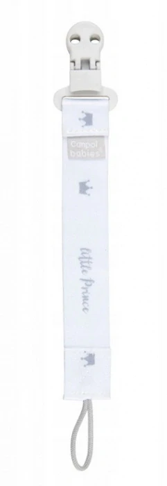 Canpol Babies Řetízek na dudlík Little prince Bílý/šedý