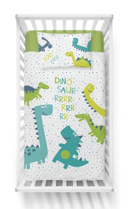 Detexpol Povlečení do postýlky Dino Bavlna, 100/135, 40/60 cm