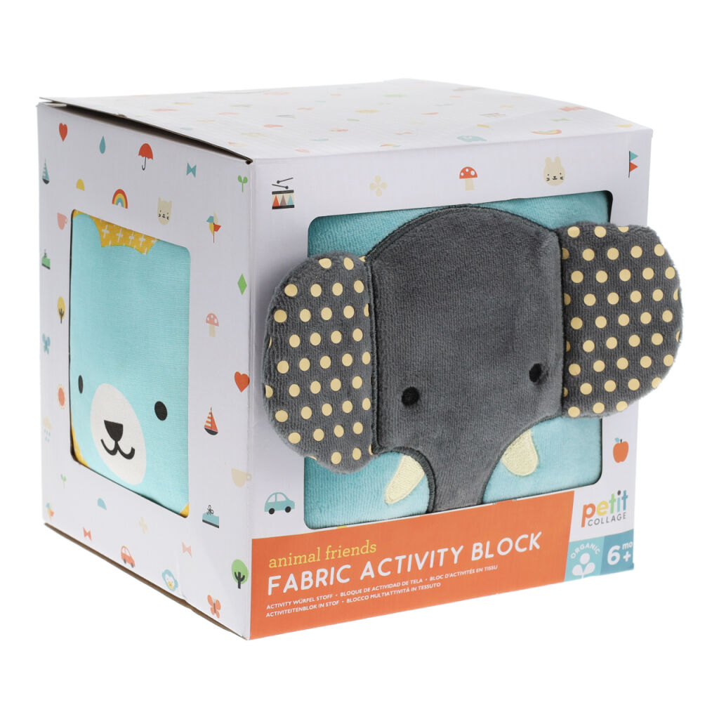 Petit Collage Textilní motorická kostka