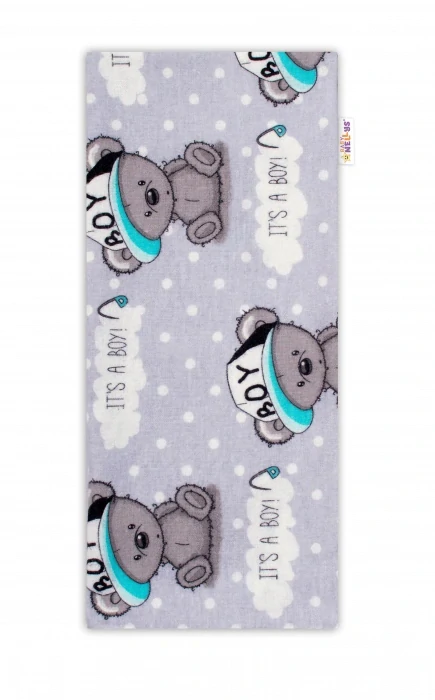 Baby Nellys Flanelová plenka It´s a Boy Šedá/modrá  70/80 cm
