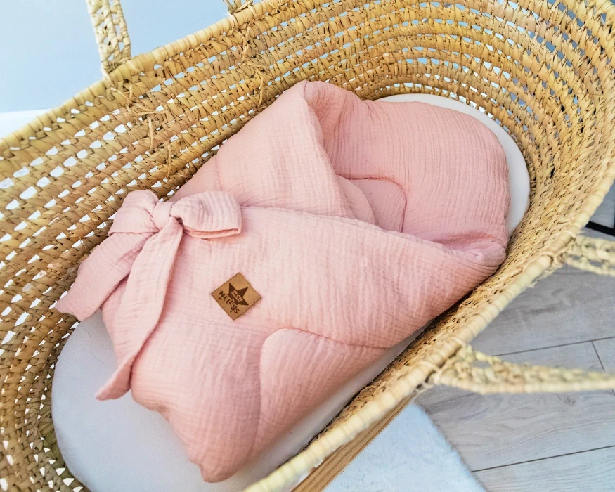 Baby Nellys Luxusní mušelínová zavinovačka Růžová meruňková