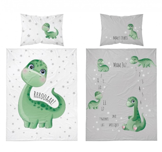 Detexpol Povlečení do postýlky Dino  90/120, 40/60 cm