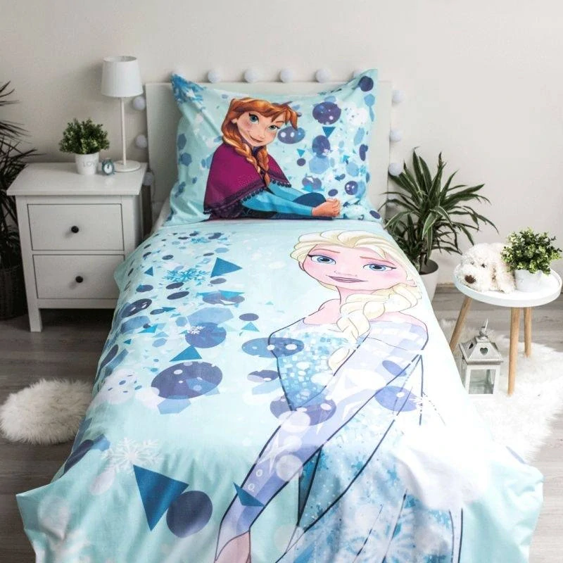 Jerry Fabrics Povlečení Ledové Království Light Blue 02 Svítící  Bavlna, 140/200, 70/90 cm