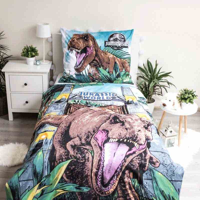 Jerry Fabrics Povlečení Jurský Svět Roar Svítící  Bavlna, 140/200, 70/90 cm