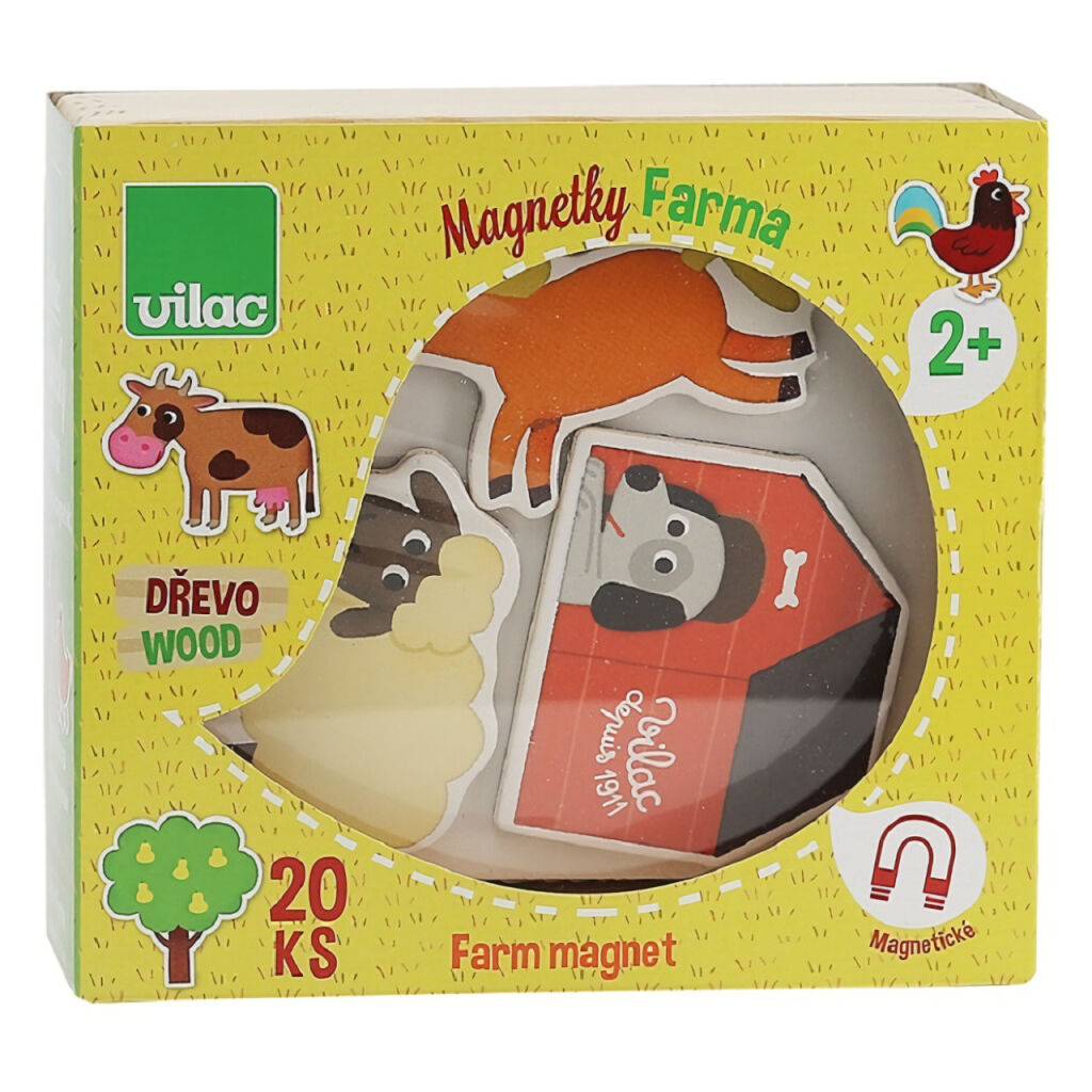 Vilac Dřevěné magnetky 20ks Farma