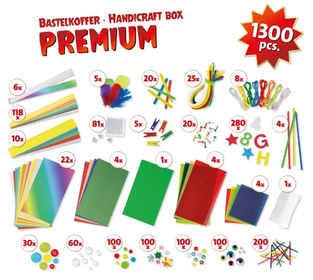 Lena Kreativní kufřík pro malé kutily PRÉMIUM 1300 ks