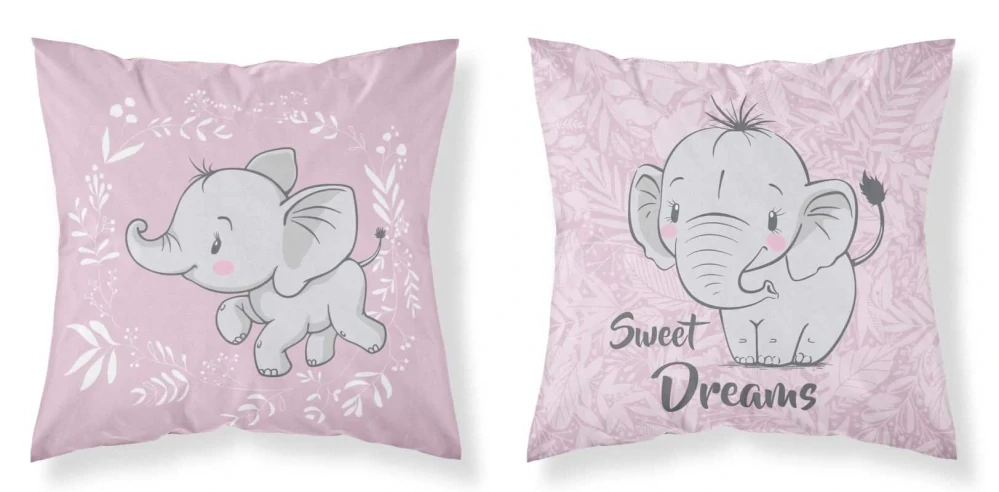 DETEXPOL Povlak na polštářek Slon baby růžový  Bavlna, 40/40 cm