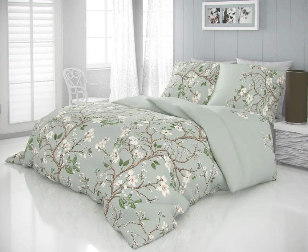 Kvalitex Saténové povlečení LUXURY COLLECTION JARO zelené, 1x 140/200, 1x 70/90cm