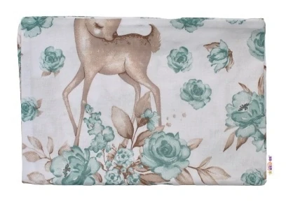 Baby Nellys Povlak na polštářek Srnka a růže Mátový  Bavlna, 40/60 cm