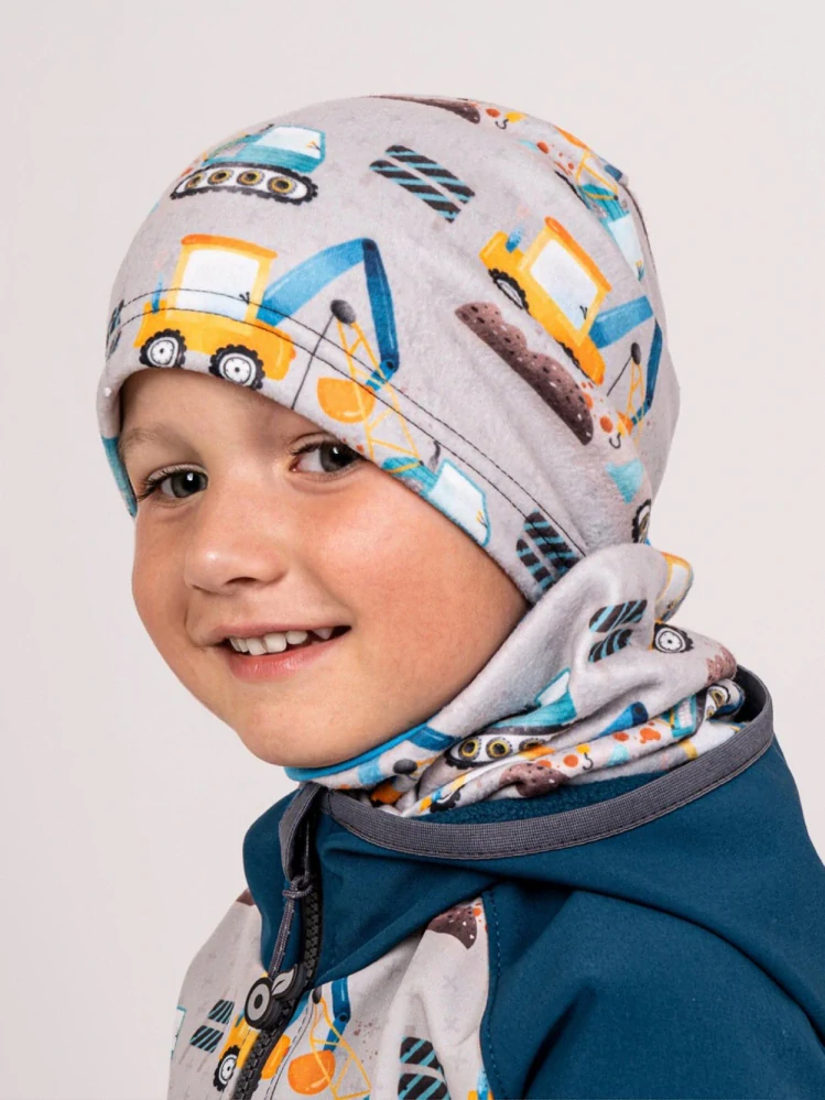 Unuo Dětská čepice fleecová Homeless Bagry M (49-52 cm)