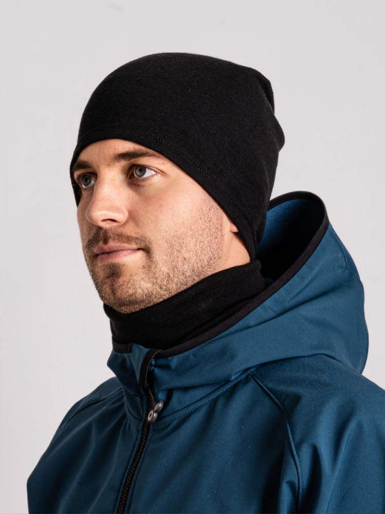 Unuo Pánská Merino čepice Homeless Černá  57-59 cm