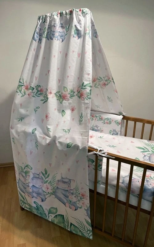 SDS Souprava do postýlky 4D Hrošíci rodina/Hrošíci baby Bavlna