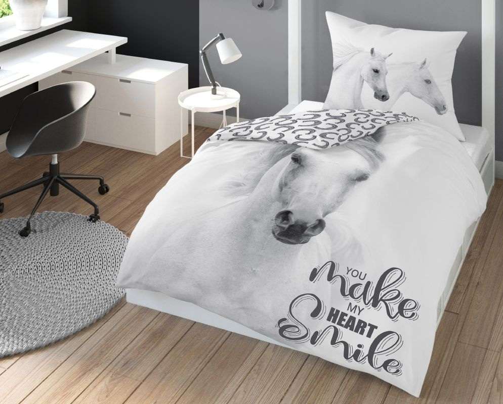 Detexpol Povlečení Kůň white Bavlna, 140/200, 70/80 cm