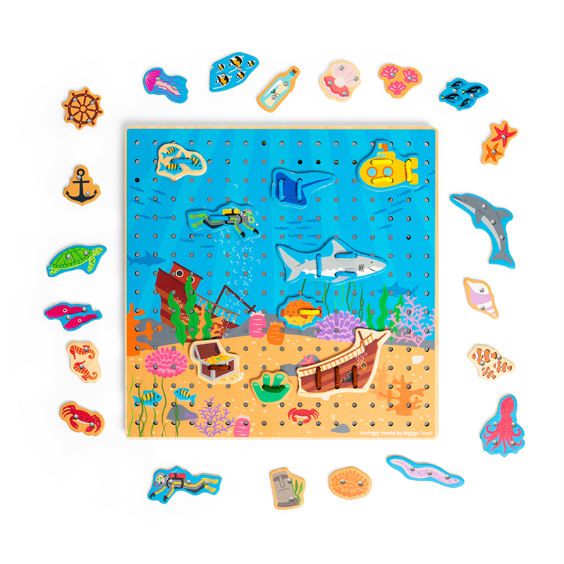 Bigjigs Toys Provlékací deska moře