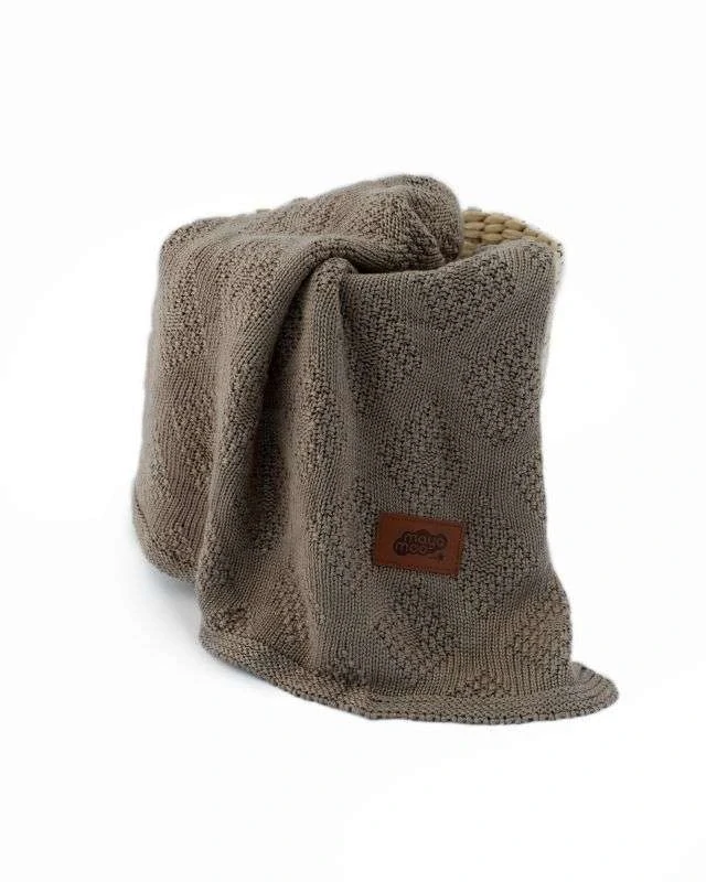 DETEXPOL Pletená bambusová deka do kočárku taupe  Bambus, 80/100 cm