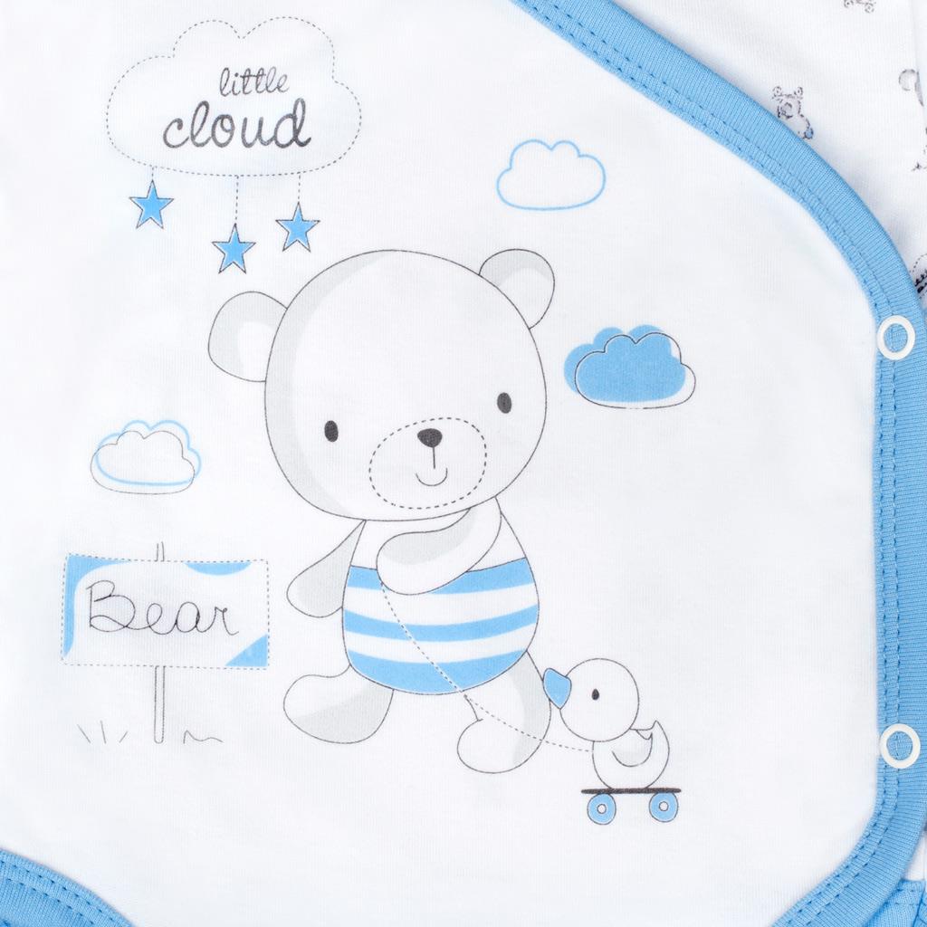 New Baby Body s bočním zapínáním Bears Modré, vel.56