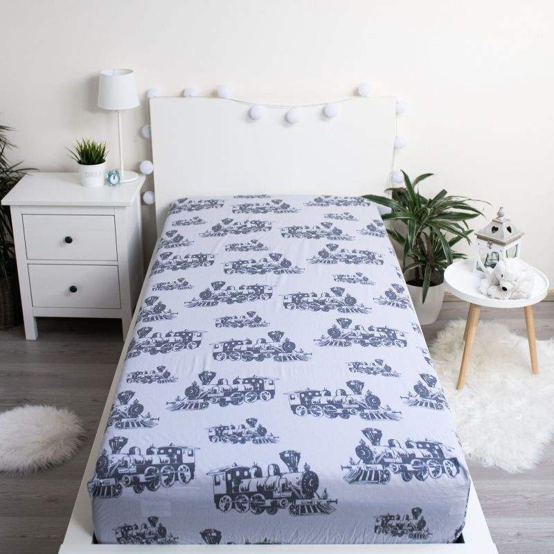 Jerry Fabrics Prostěradlo Lokomotiva  Bavlna, 90/200 cm