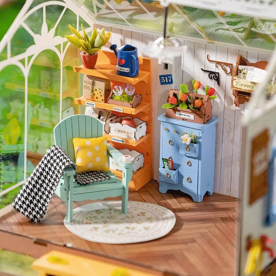 RoboTime 3D dřevěná skládačka Miniatura domečku Vysněný zahradní dům