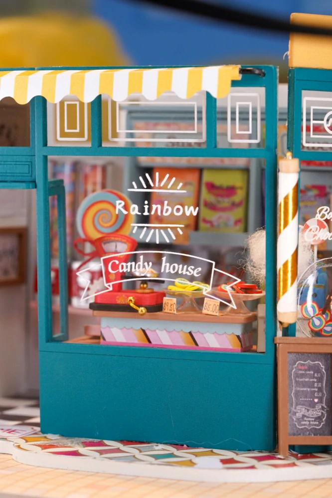RoboTime 3D dřevěná skládačka Miniatura domečku Cukrárna