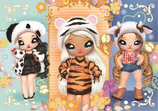 CLEMENTONI Sametové puzzle Na! Na! Na! Surprise: Černobílá ouška 104 dílků