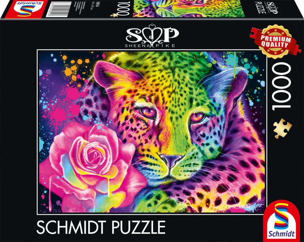 SCHMIDT Puzzle Neon: Leopard 1000 dílků